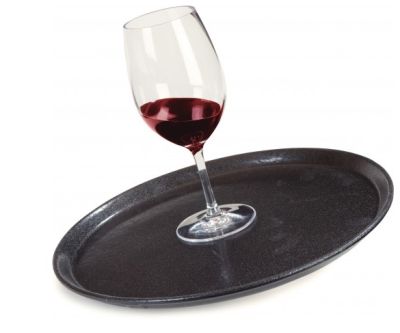 1400GR2004 GriptiteTM 2 Round Non-Skid Tray 350mm in Black specially designed stain & odour resistant