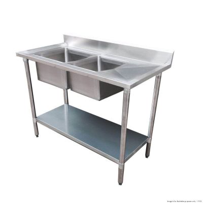 F.E.D. Modular Systems 304 Grade SS Double Sink Bench With Two Sinks 1800-6-DSBL