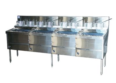 F.E.D. CCCE Gas Fish and Chips Fryer Four Fryer - WFS-4/22