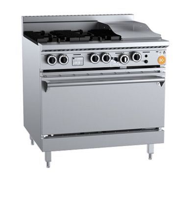 B+S K+ KOV-SB4-GRP3 Gas Four Open Burners & 300mm Grill Plate with Oven