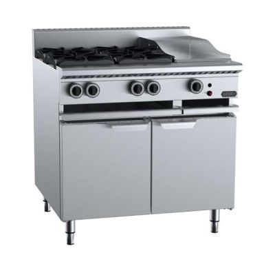 B+S Verro VBT-SB4-GRP3 Gas Combination Four Open Burners & 300mm Grill Plate