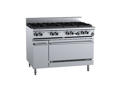 B+S Black OV-SB8 Gas Eight Burner With Oven