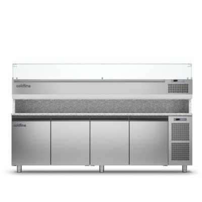 Coldline TZ21/1M VP - 4 Doors Prep Bench - With Display Case