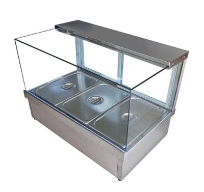 Cookrite CRB-10 Square Glass Hot Food Display - 10 x 1/2 GN Pans