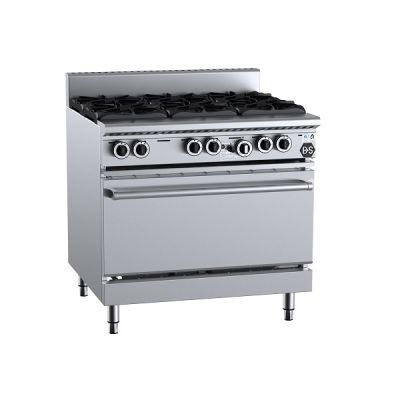 B+S Black OV-SB6 Gas Six Burner With Oven