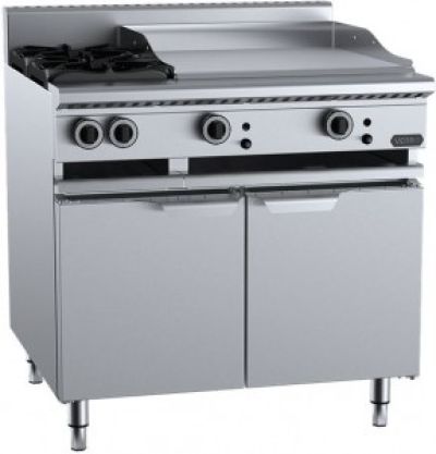 Verro Combination Tops Two Open Burners & 600mm Grill Plate Bench Mounted VBT-SB2-GRP6BM