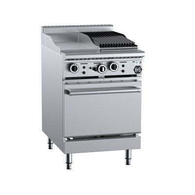 B+S Black OV-GRP3-CBR3 - Gas 300mm Grill Plate & 300mm Char Broiler with Oven