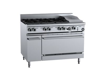 B+S Black OV-SB6-GRP3 - Gas Six Open Burners & 300mm Grill Plate with Oven