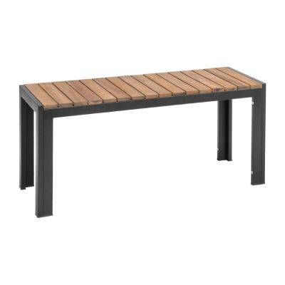 Bolero Rectangular Steel and Acacia Benches 1000mm (Pack of 2) DS154