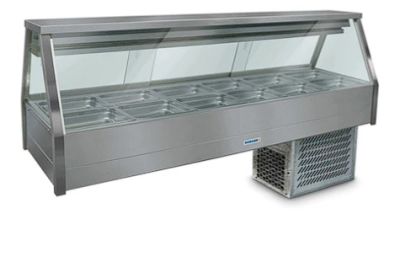 Roband ERX26RD Straight Glass Refrigerated Display Bar, 12 pans