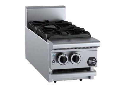 B+S Black Boiling Tops Two Burner Bench Mounted BT-SB2BM