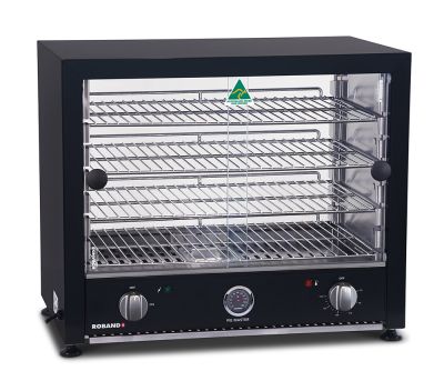 Roband PMB100L Black Pie warmer, glass doors single side and internal light