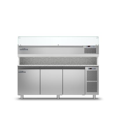 Coldline TZ17/1M VP - 3 Doors Prep Bench - With Display Case