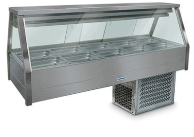 Roband Straight Glass Refrigerated Display Bar 10 pans - Piped and Foamed only (no motor)