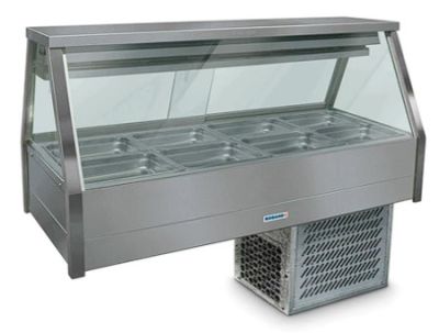 Roband EFX24RD Straight Glass Refrigerated Display Bar 8 pans - Piped and Foamed only (no motor)