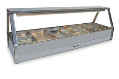 Roband E26RD Straight Glass Hot Food Display Bar, 12 pans double row with roller door