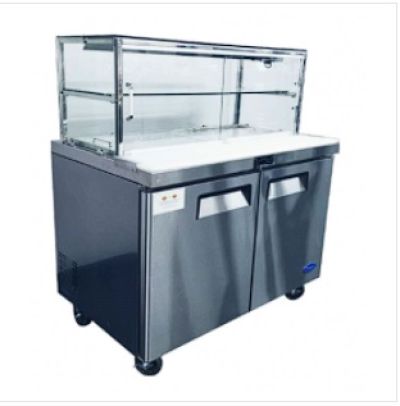 Atosa MSF8303G Two Door Sandwich Bar With Glass Canopy - 16 x 1/6 GN