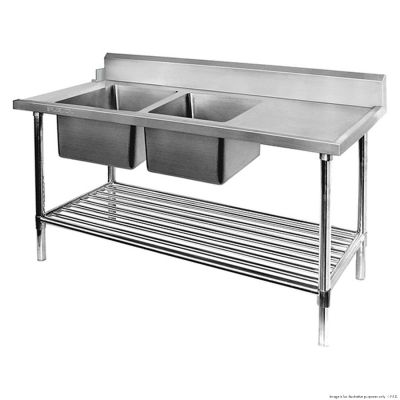 F.E.D. Modular systems Left Inlet Double Sink Dishwasher Bench DSBD7-1800L/A