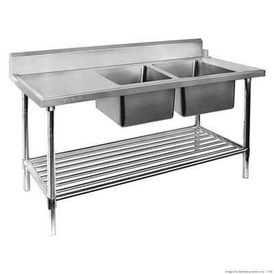 F.E.D. Modular systems DSBD7-1800R/A Right Inlet Double Sink Dishwasher Bench 