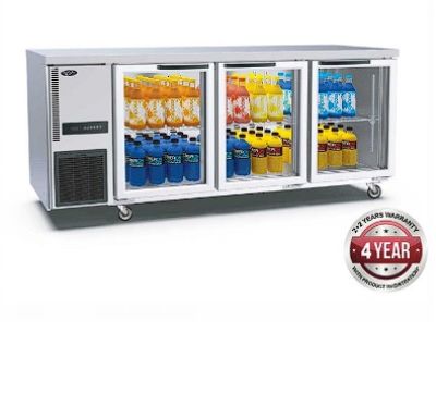 F.E.D. Thermaster Stainless Steel Triple Glass Door Workbench Fridge - TL1800TNG-3D