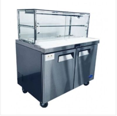Atosa MSF8302G Two Door Sandwich Bar With Glass Canopy - 12 x 1/6 GN