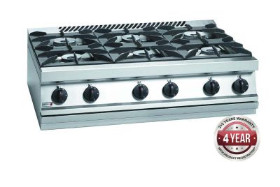 F.E.D. Fagor 700 series natural gas 6 burner SS boiling top CG7-60H