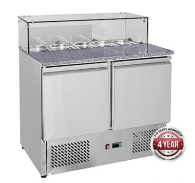 F.E.D. Thermaster GNS900E Two Door Salad Marble Prep Top