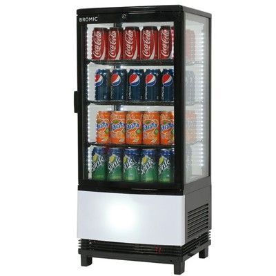 Bromic CT0080G4BC Black Countertop Beverage Chiller Curved Glass - 80 Litre