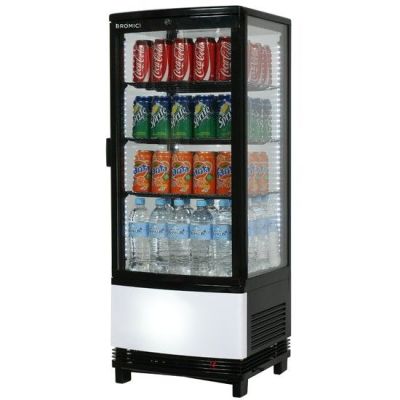 Bromic CT0100G4BC Countertop Beverage Chiller Curved Glass Black - 100 Litre