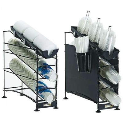 San Jamar | C8504WFD | Wireworks Cup Dispenser and Lid Organiser - 3 cup