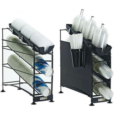 San Jamar | C8503WFD | Wireworks Cup Dispenser and Lid Organiser - 2 cup