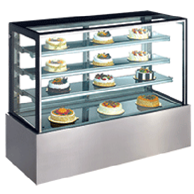 Exquisite Cold Cake Display Cabinet - 3 Shelves + Base