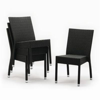 Bolero Wicker Side Chair Charcoal (Pack 4)   CF159