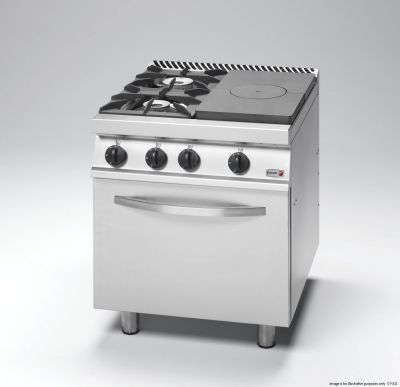 Free Standing Solid Target top with open burner and Oven - CG7-31-D