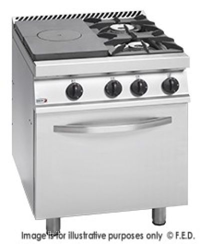 Freestanding Solid Target Top with Open Burners & Oven - CG7-31-L