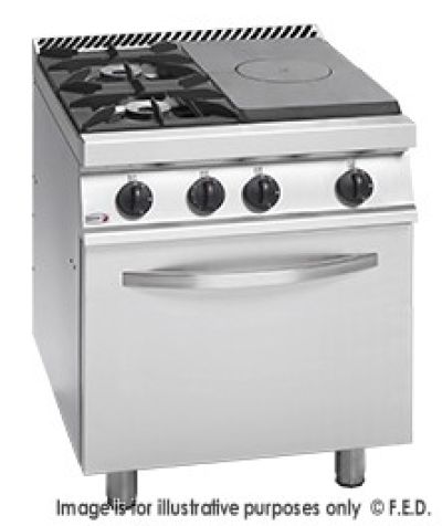 Freestanding Solid Target Top with Open Burners & Oven - CG7-31-R