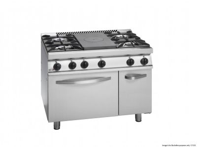 Free Standing Solid Target top with open burner and Oven - CG7-51