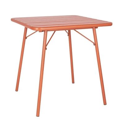 Bolero Terracotta Square Slatted Steel Table - 700mm  CK064