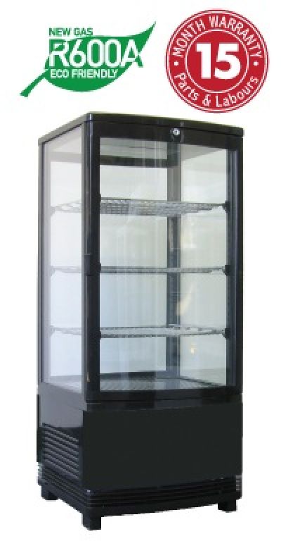 EXQUISITE CTD78 Black/White Counter Top Display Fridge - 86 Litres