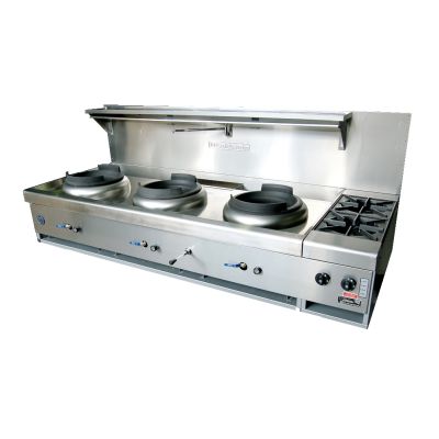 Goldstein CWA3B2 Air Cooled Triple Gas Wok With 2 Burners