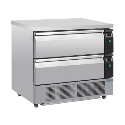 Polar U-Series 2 Drawer Counter Fridge Freezer 4xGN DA996-A