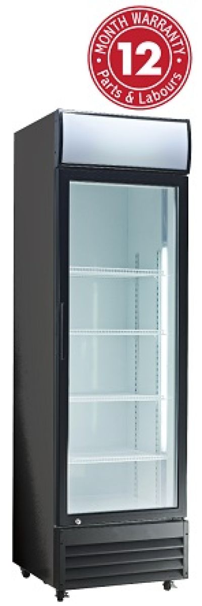 Exquisite DC400PB One Glass Door Upright Display Refrigerators – Black Colour