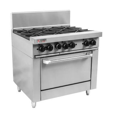 Trueheat RCR9-6 Gas 6 Open Top Burners Gas Oven