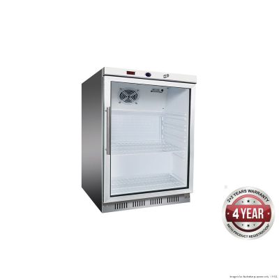 F.E.D. Thermaster HR200G S/S Display Bar Fridge with Glass Door - 128.5 Litre