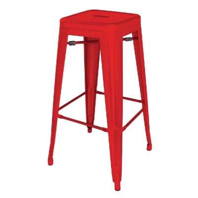 Bolero High Metal Bar Stools Red (Pack of 4) - DL871