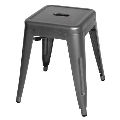 Bolero Low Metal Bar Stools Gun Metal Grey (Pack of 4) - DM933