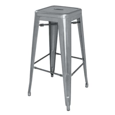 Bolero High Metal Bar Stools Gun Metal Grey (Pack of 4) - DM934