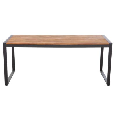 Bolero Acacia Wood and Steel Rectangular Industrial Table 1800mm DS157