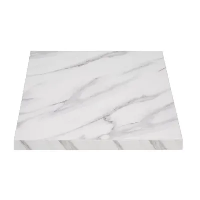 Bolero Pre-drilled Square Table Top Marble Effect 600mm DT444