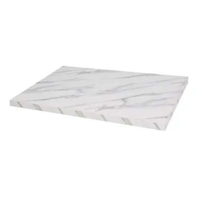 Bolero Pre-drilled Rectangular Table Top Marble Effect 1100x700mm DT447